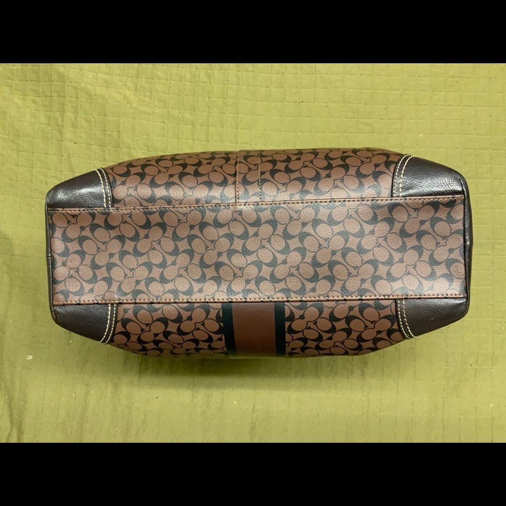 Coach Brown Chelsea Heritage Stripe Diaper Bag - Picture 3 of 15